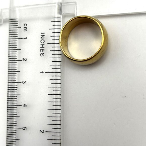 Vintage 18KT H.G.E. Dome Band Ring Size 6.5 Heavy Gold Electroplated - Picture 3 of 8